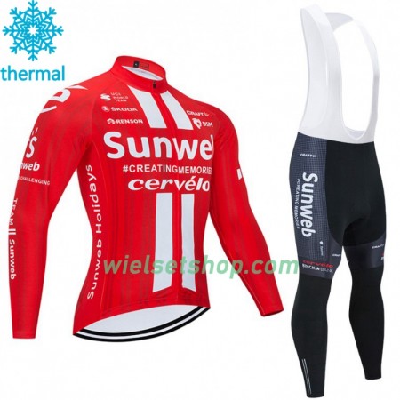 Fietskleding (Fietsshirt Lange Mouw + Lange Koersbroek) 2020 Team Sunweb N001 Winter Thermal Fleece
